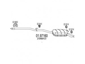 MTS 01.97160 galinis duslintuvas 
 Išmetimo sistema -> Duslintuvas
2104904121