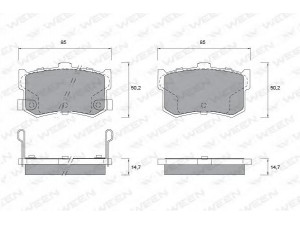 WEEN 151-1185 stabdžių trinkelių rinkinys, diskinis stabdys 
 Techninės priežiūros dalys -> Papildomas remontas
43022SG9000, GBP90300, GBP90304