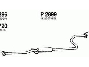 FENNO P2899 vidurinis duslintuvas 
 Išmetimo sistema -> Duslintuvas
18220-ST3E50, 18220-ST3E51