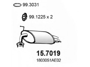 ASSO 15.7019 galinis duslintuvas 
 Išmetimo sistema -> Duslintuvas
18030S1AE01, 18030S1AE02, 18030S1AE10