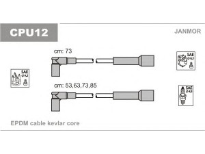 JANMOR CPU12 uždegimo laido komplektas 
 Kibirkšties / kaitinamasis uždegimas -> Uždegimo laidai/jungtys