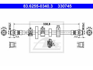 ATE 83.6255-0340.3 stabdžių žarnelė 
 Stabdžių sistema -> Stabdžių žarnelės
7D0 611 702, 7D0 611 702 B