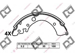 DJ PARTS BS1327 stabdžių trinkelių komplektas 
 Techninės priežiūros dalys -> Papildomas remontas
064B3SA5670, 43153S3A004, 43153SA5003