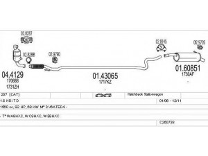 MTS C260738014943 išmetimo sistema 
 Išmetimo sistema -> Išmetimo sistema, visa