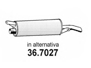 ASSO 36.7027 galinis duslintuvas 
 Išmetimo sistema -> Duslintuvas
172498, 172576, 172643
