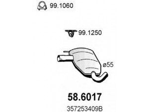 ASSO 58.6017 vidurinis duslintuvas 
 Išmetimo sistema -> Duslintuvas
357253409B, 357253409J