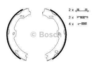BOSCH 0 986 487 666 stabdžių trinkelių komplektas, stovėjimo stabdis 
 Stabdžių sistema -> Rankinis stabdys
230 420 03 20, A 230 420 03 20