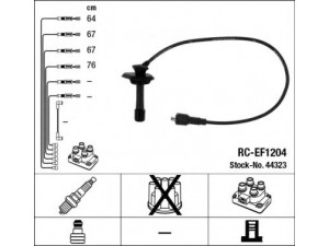 NGK 44323 uždegimo laido komplektas 
 Kibirkšties / kaitinamasis uždegimas -> Uždegimo laidai/jungtys
22451-AA130, 22451-AA543, 22451-AA590