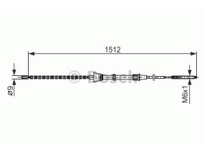 BOSCH 1 987 477 679 trosas, stovėjimo stabdys 
 Stabdžių sistema -> Valdymo svirtys/trosai
6N0 609 721 F, 6N0 609 721 J, 6N0 609 721 F