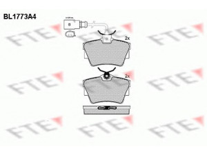 FTE BL1773A4 stabdžių trinkelių rinkinys, diskinis stabdys 
 Techninės priežiūros dalys -> Papildomas remontas
7D0 698 451 B, 7D0 698 451 C