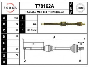 EAI T78162A kardaninis velenas 
 Ratų pavara -> Kardaninis velenas