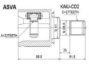 ASVA KAIU-CD2 jungčių komplektas, kardaninis velenas 
 Ratų pavara -> Sujungimai/komplektas
49592-1H110, 49592-1H110