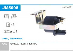 JANMOR JM5098 ritė, uždegimas 
 Kibirkšties / kaitinamasis uždegimas -> Uždegimo ritė
1208003, 1208054, 1208070