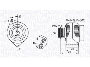MAGNETI MARELLI 063341896010 kintamosios srovės generatorius 
 Elektros įranga -> Kint. sr. generatorius/dalys -> Kintamosios srovės generatorius
A 160 154 01 01, A 160 154 02 01