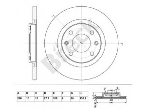 BRECK BR 031 SA100 stabdžių diskas 
 Dviratė transporto priemonės -> Stabdžių sistema -> Stabdžių diskai / priedai
1608691680, 4246R4, 424982, 1608691680