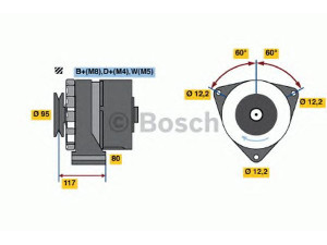 BOSCH 0 120 488 282 kintamosios srovės generatorius 
 Elektros įranga -> Kint. sr. generatorius/dalys -> Kintamosios srovės generatorius
1516524R, 51 26101 7206, 366 150 16 50