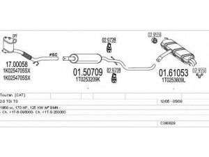 MTS C380829015263 išmetimo sistema 
 Išmetimo sistema -> Išmetimo sistema, visa