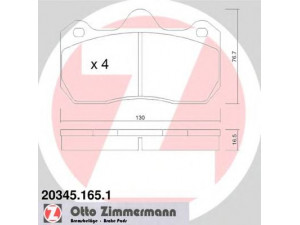 ZIMMERMANN 20345.165.1 stabdžių trinkelių rinkinys, diskinis stabdys 
 Techninės priežiūros dalys -> Papildomas remontas
6020 013 035, 6LL 698 151