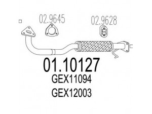 MTS 01.10127 išleidimo kolektorius 
 Išmetimo sistema -> Išmetimo vamzdžiai
GEX11094, GEX12003, GEX12056, GEX33718