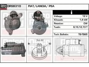 DELCO REMY DRS8310 starteris 
 Elektros įranga -> Starterio sistema -> Starteris
71782400, M000T20872, M000T20872ZE