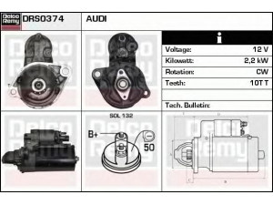 DELCO REMY DRS0374 starteris 
 Elektros įranga -> Starterio sistema -> Starteris
059911023A, 059911023P, 059911023Q