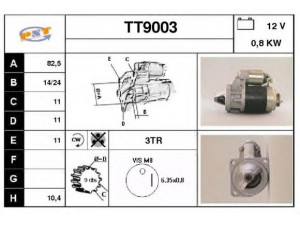 SNRA TT9003 starteris 
 Elektros įranga -> Starterio sistema -> Starteris