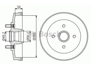 BOSCH 0 986 477 250 stabdžių būgnas 
 Stabdžių sistema -> Būgninis stabdys -> Stabdžių būgnas
52725 FD200