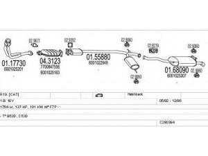 MTS C280394006382 išmetimo sistema 
 Išmetimo sistema -> Išmetimo sistema, visa