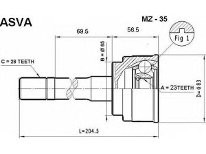ASVA MZ-35 jungčių komplektas, kardaninis velenas
M024-22-510, M024-22-510A, M025-25-500A