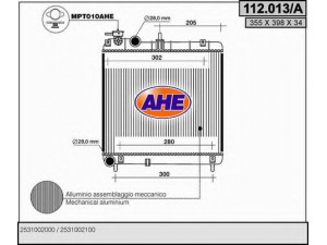 AHE 112.013/A radiatorius, variklio aušinimas 
 Aušinimo sistema -> Radiatorius/alyvos aušintuvas -> Radiatorius/dalys
2531002100