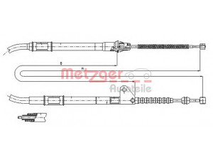 METZGER 17.1413 trosas, stovėjimo stabdys 
 Stabdžių sistema -> Valdymo svirtys/trosai
46430-05020