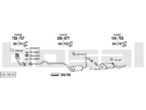 BOSAL 034.189.50 išmetimo sistema 
 Išmetimo sistema -> Išmetimo sistema, visa