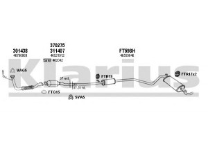 KLARIUS 330884U išmetimo sistema 
 Išmetimo sistema -> Išmetimo sistema, visa