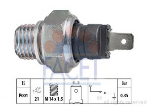 FACET 7.0006 alyvos slėgio jungiklis 
 Variklis -> Variklio elektra
T1348032, 77 006 557 87, 2106-3829010