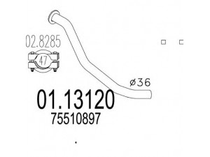 MTS 01.13120 išleidimo kolektorius 
 Išmetimo sistema -> Išmetimo vamzdžiai
75510897