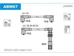 JANMOR ABM67 uždegimo laido komplektas 
 Kibirkšties / kaitinamasis uždegimas -> Uždegimo laidai/jungtys
036905409