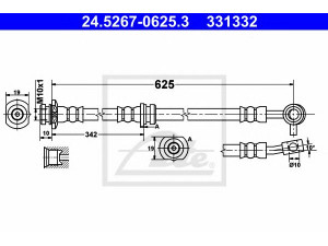 ATE 24.5267-0625.3 stabdžių žarnelė 
 Stabdžių sistema -> Stabdžių žarnelės
46210-JG01B, 46 21 0JG 01B