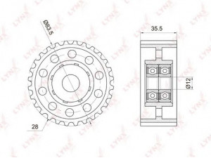 LYNXauto PB-3038 kreipiantysis skriemulys, paskirstymo diržas 
 Diržinė pavara -> Paskirstymo diržas/komplektas -> Laisvasis/kreipiamasis skriemulys
13503-54030, 13503-54040, J13 503 540 30