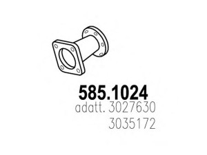 ASSO 585.1024 išleidimo kolektorius 
 Išmetimo sistema -> Išmetimo vamzdžiai
3027630, 3035172