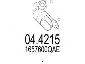 MTS 04.4215 katalizatoriaus keitiklis 
 Išmetimo sistema -> Katalizatoriaus keitiklis
1657600QAE
