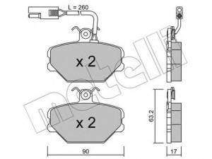 METELLI 22-0059-1 stabdžių trinkelių rinkinys, diskinis stabdys 
 Techninės priežiūros dalys -> Papildomas remontas