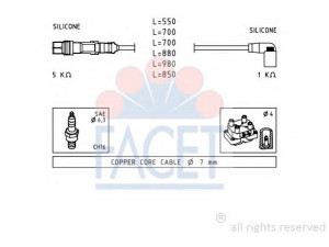 FACET 4.9605 uždegimo laido komplektas 
 Kibirkšties / kaitinamasis uždegimas -> Uždegimo laidai/jungtys
021 905 430 BT, 021 905 430 CA