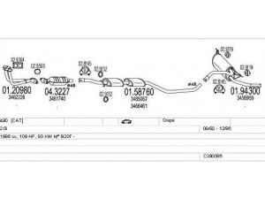 MTS C390086002216 išmetimo sistema 
 Išmetimo sistema -> Išmetimo sistema, visa