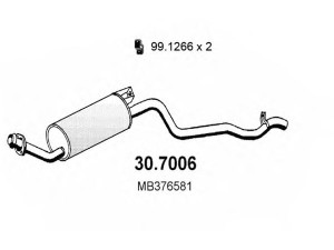 ASSO 30.7006 galinis duslintuvas 
 Išmetimo sistema -> Duslintuvas
MB376581, MB611620