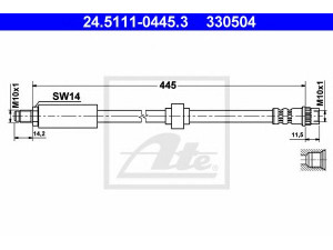 ATE 24.5111-0445.3 stabdžių žarnelė 
 Stabdžių sistema -> Stabdžių žarnelės
77 00 834 731, 82 00 019 096, 86 71 016 855