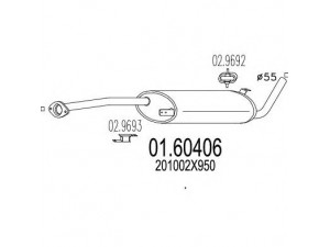 MTS 01.60406 galinis duslintuvas 
 Išmetimo sistema -> Duslintuvas
201002X950
