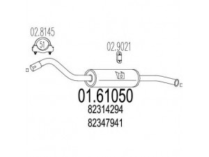 MTS 01.61050 galinis duslintuvas 
 Išmetimo sistema -> Duslintuvas
82314294, 82327705, 82347941