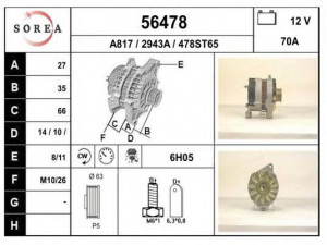 EAI 56478 kintamosios srovės generatorius 
 Elektros įranga -> Kint. sr. generatorius/dalys -> Kintamosios srovės generatorius