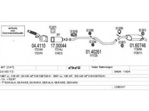 MTS C260317006226 išmetimo sistema 
 Išmetimo sistema -> Išmetimo sistema, visa