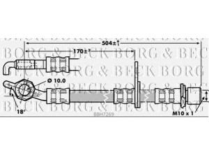 BORG & BECK BBH7269 stabdžių žarnelė 
 Stabdžių sistema -> Stabdžių žarnelės
9094702878
